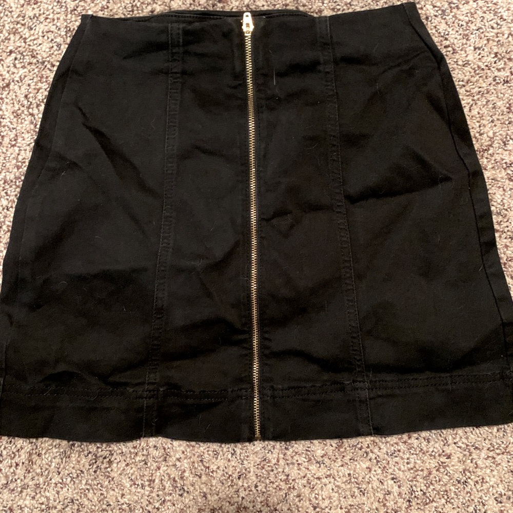 BDG Black mini skirt w/gold zipper